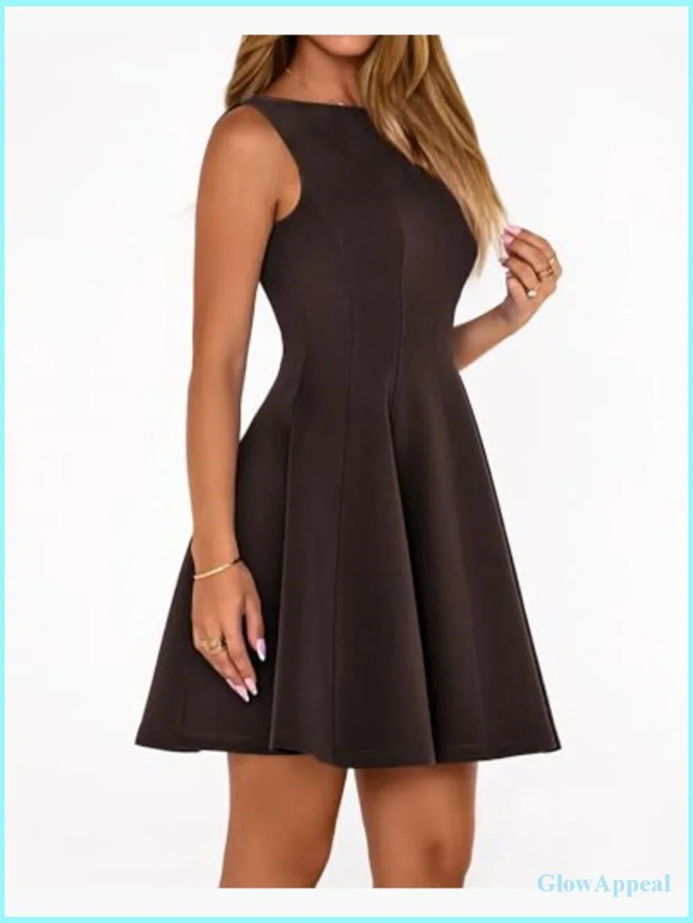 Elegant A-Line Cocktail Mini Dress Sleeveless Boat Neck